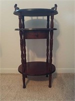 Vintage Dark Toned Wood Side Table