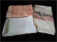 Pink and Floral Table Linens