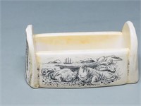 Scrimshaw card holder, northwestern passage