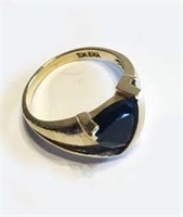 10K Gold EMA Ring with Onyx Colored Gemstone