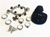 Selection of Silver Toned Jewelry