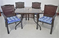 Glass Top Patio Table Chairs & Cushions