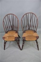 Pair of Nice Brace Back Windsor Chairs