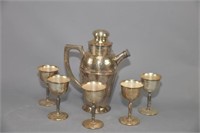 Hammered Silverplate Cocktail Set