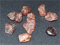 NATURAL 10PC ROUGH SPESSARTINE GARNET LOT