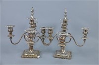 Pair of Silverplated Candelabra