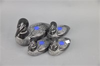 Set of Four Loon Figurines