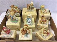 Lot of 9 Cherished Teddy Figurines w/ Boxes