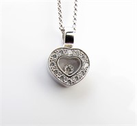 18K Chopard "Happy Diamond" Heart Pendant, Chain