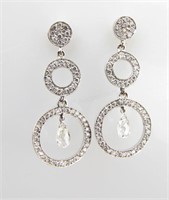 18K White Gold Briolette Diamond Drop Earrings