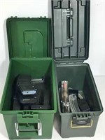 Two Plastic Ammo Cases with Automatic