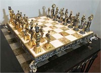 Cast Metal Chess Set with Spanish