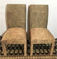 Pair of Upholstered Parsons Chairs