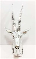 Resin Eland Bust in Shiny Silver Finish