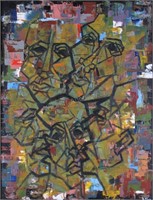 Bruce Field 28x22 O/B Abstract-Faces