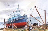 Crawford Donnelly 14x22 WC "Work Boat"