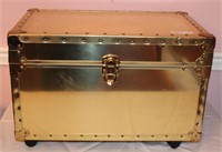 Decorator Gold Hanging File Box on Wheels, 16"H x