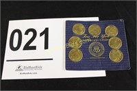 1997 7 Coin Presidential Series Solid Brass Set