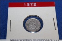 1872 SITTED LIBERTY HALF DIME