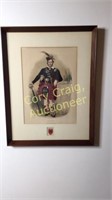 Framed color tinted lithograph