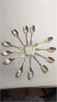 Twelve Towle sterling silver teaspoons: