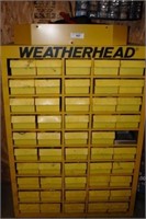 Weatherhead parts cabinet & contents