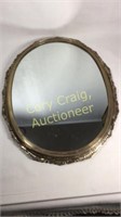Silver plated oval plateau mirror