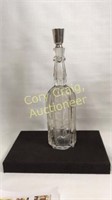 Cut glass decanter w/ very finely etched thistles