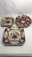 3 Japanese Imari porcelain items