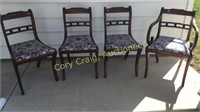 4 inlaid mahogany dining chairs: