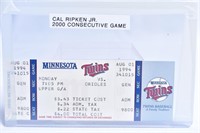 Cal Ripken Jr 2000 Consecutive Game Ticket