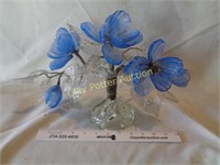 Vintage Glass & Metal Art Flower