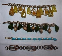 50's era bracelets: copper with broken clasp,