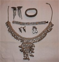 rhinestone jewelry - 3 pairs clip on earrings, 2