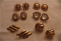Sarah Coventry clip earrings - 6 pair gold tone