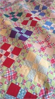 Colorful square pattern quilt stripe backing