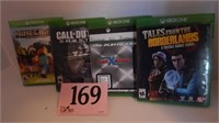 4 XBOX ONE GAMES (MINDCRAFT, CALL OF DUTY, BORDER