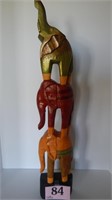 CARVED WOODEN ELEPHANT FIGURE 32 IN