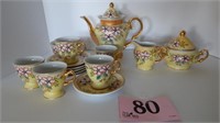 CHINA TEAPOT, CUPS, SAUCERS, CREAM AND SUGAR 15