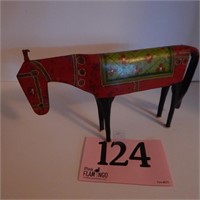 METAL HAND-PAINTED HORSE FIGURE 5X8