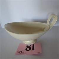 RED WING BOWL WITH HANDLE MARKED M-1572 10 IN