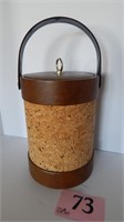 VINTGE CORK COVERED ICE BUCKET BY GUARDSMAN 12 IN