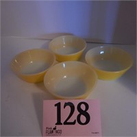 VINTAGE ANCHOR HOCKING BRIGHT YELLOW BOWLS 5 IN