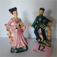 PAIR OF ASIAN FIGURINES 10 IN