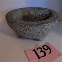 STONE MORTAR AND PESTLE 5X9