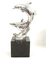 Nickel and Bronze Dolphin sculpture