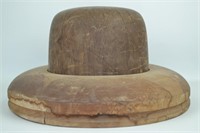 Vintage Wood Hat Block and Brim