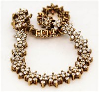 14kt Gold 5.94 ct Diamond Floral Motif Bracelet