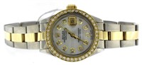 Ladies Oyster Datejust MOP Diamond Rolex Watch