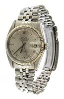 Men's SS Oyster Datejust Diamond Rolex Watch